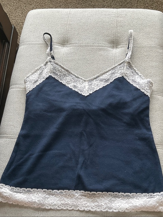 Abercrombie & Fitch Tops - Abercrombie & Fitch Navy Lace Trim Camisole Medium